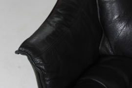 Sigurd Ressell Falcon Lounge Chair with Black Leather and Chrome Base 1970s