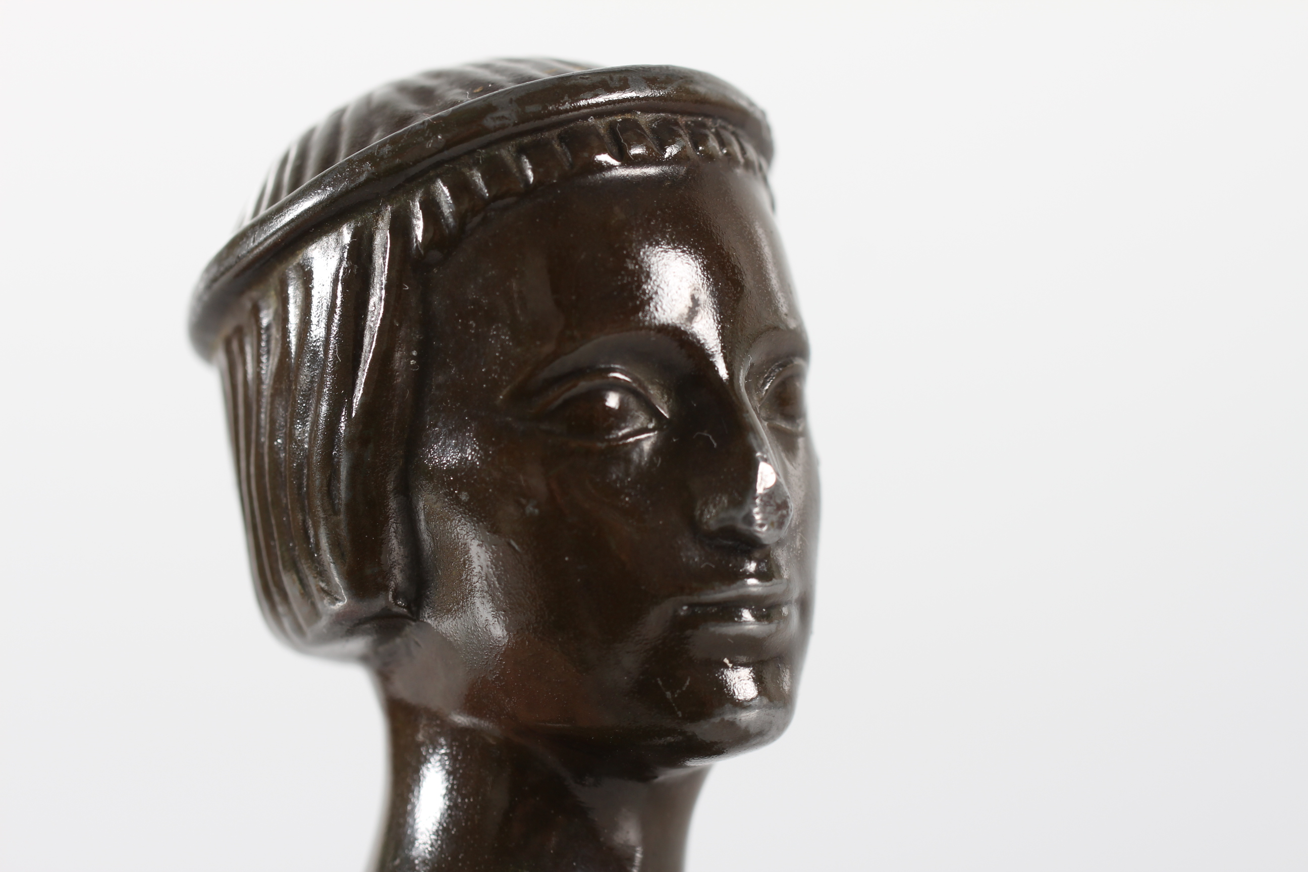 Just Andersen Figurine of a Young Man with Fish of Disco Metal, Denmark 1940s