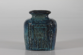 Artistic Vase by Danish Sejer Ceramic Studio Brutalist Style Pottery, Rustic with Blue Glaze 1970s. Danish Modern Ceramics.