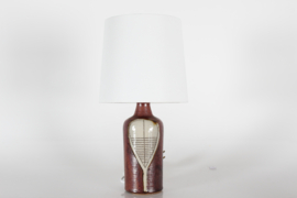 Unique Gunver Bilde Sørensen Sculptural Ceramic Table Lamp with New Shade Denmark 1970s.