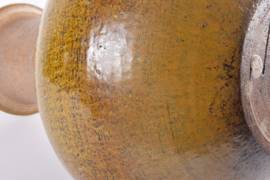 Unique Danish Nils Kähler HAK Floor Vase Amber Yellow Glaze, Ceramic 1960s, 48 cm / 19" Tall