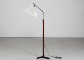 Danish Svend Aage Holm Sørensen Adjustable Floor Lamp with Le Klint Shade. Danish Modern Lightning, 1950s.