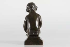 Just Andersen Figurine of Boy by Elna Borch Made of Disco Metal, Denmark 1940s