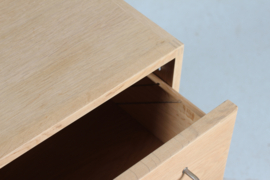Danish Modern Small Oak Chest of Drawers, Bedside or Office, Munch Møbler, 1970s. Danish mid-century furniture.
