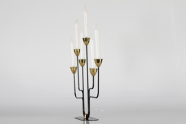 Large Gunnar Ander Sculptural Candelabra with 6 Arm by Ystad Metall Sweden 1960s. Scandinavian Modern Design