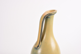 Gunnar Nylund for Rörstrand Handled Vase Yellow Glaze, Scandinavian Mid-Century