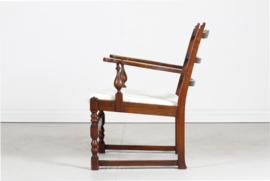 Danish Sculptural Handcrafted Lounge Chair of Solid Oak with New Sheepskin 1940s