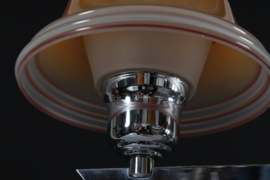 Art Deco Chandelier 5-armed with Handmade Shades by Fog & Mørup Denmark 1940s
