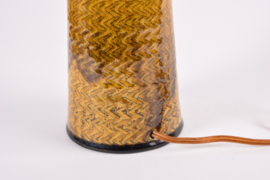 Danish Kähler HAK Table Lamp Amber Yellow Glaze Midcentury Ceramic, 1960s