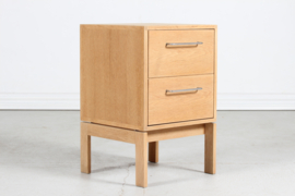 Danish Modern Small Oak Chest of Drawers, Bedside or Office, Munch Møbler, 1970s. Danish mid-century furniture.
