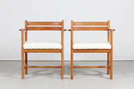 Børge Mogensen 2 Armchairs of Pine Model Asserbo No. 503 for Karl Andersson, Sweden 1970s. Scandinavian Modern