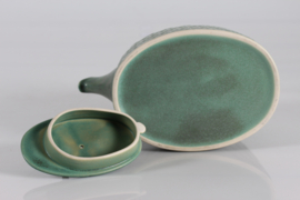 RARE and EARLY "Relief" Teapot by Danish Jens Harald Quistgaad IHQ, Stoneware with Green Glaze,1960s