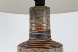 Sold - Large Tue Poulsen Rustic Stoneware Table Lamp 1970s Denmark with New Shade. Danish Modern Lightning.