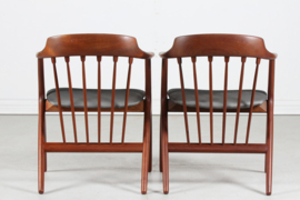Danish Modern Pair of Teak Armchairs in the Style of Illum Wikkelsø Denmark. Vintage Furniture 1960.
