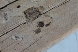 Scandinavian Wabi Sabi Rustic Bench/ Side Table Made Early 20th Century of Pine Wood
