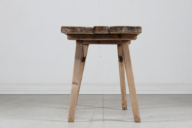 Scandinavian Wabi Sabi Rustic Bench/ Side Table Made Early 20th Century of Pine Wood