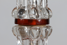 Carl Fagerlund Tall Vintage Lamp of Glass for Orrefors, Sweden, 1960s. Scandinavian Modern Lightning