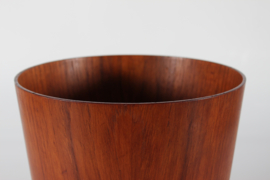 Martin Åberg Conical Wastepaper Basket of Teak Veneer by Servex Sweden, Mid-century Scandinavian Modern