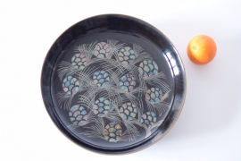 Snorre Stephensen attr. for Royal Copenhagen huge bowl with floral decor lustre midcentury