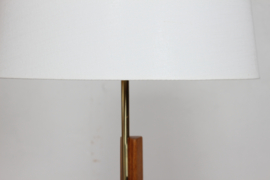 Danish Svend Aage Holm Sørensen Adjustable Oak Floor Lamp with New Shade Modern Lightning 1950s