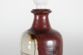 Unique Gunver Bilde Sørensen Sculptural Ceramic Table Lamp with New Shade Denmark 1970s.