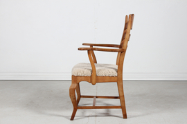Danish Henning Kjærnulf Razor Blade Armchair for EG Furniture. Made of Solid Oak with New Sheep Skin. Mid-century Danish Modern.