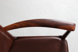 Kai Lyngfeldt Larsen set of 14 Danish Modern Conference Chairs of Rosewood and Leather Upholstery Denmark 1960