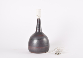 Danish Palshus Tall Table Lamp Brown Rust Glaze with Shade, Modern Ceramic 1960s