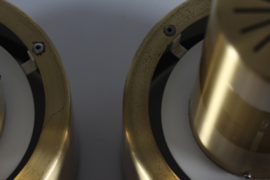 Danish Jo Hammerborg Pair of Bedroom Wall Lights/Wall Sconces Model "CORDA" of Brass by Fog & Mørup, 1960s. Mid-century Danish Lightning