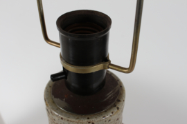 Sold - Large Tue Poulsen Rustic Stoneware Table Lamp 1970s Denmark with New Shade. Danish Modern Lightning.