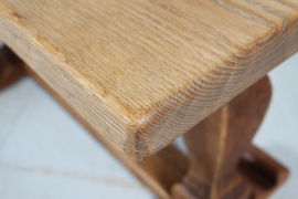 SOLD - Danish Handcrafted Henning Kjærnulf Style Brutalist Coffee Table of Solid Oak 1940s.