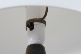 Brutalist Unic Sejer Studio Danish Ceramic Table Lamp Dark Blue with New Shade, Mid-century