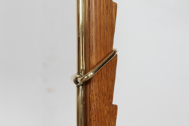 Danish Svend Aage Holm Sørensen Adjustable Oak Floor Lamp with New Shade Modern Lightning 1950s