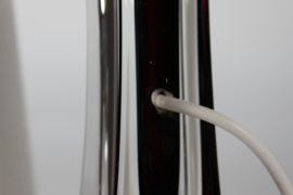 Paul Kedelv Slender Table Lamp, Dark Purple Core in Clear Glass, Art Crystal Flygsfors 1960s Mid-century Modern Sweden