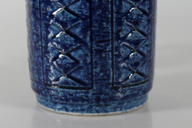 Danish Artistic Palshus Tall Cobalt Blue Table Lamp 1960s with New Lampshade, Mid-century Modern.