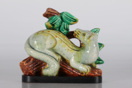 Gunnar Nylund Animal Sculpture of Weasel in Nature for Rörstrand Sweden, 1960s