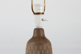 Einar Johansen Unglazed Ceramic Table Lamp with Embossed Leaves, Denmark, 1960s