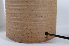 Sold - Large Tue Poulsen Rustic Stoneware Table Lamp 1970s Denmark with New Shade. Danish Modern Lightning.