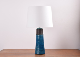 Nils Kähler Very Tall Table Lamp Brown with Turquoise Blue Glaze Danish Mid-century Ceramic Lighting