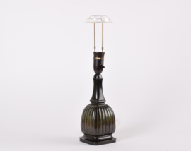 Danish Art Deco Just Andersen Table Lamp of Disco Metal with New Shade, 1930s