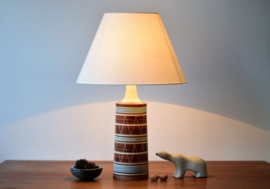 Incl New Lampshade! Mørkov Denmark Tall Table Lamp Ethnic Stripe Decor Danish Mid-century