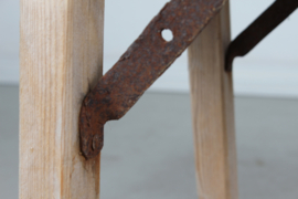 Scandinavian Wabi Sabi Rustic Bench/ Side Table Made Early 20th Century of Pine Wood