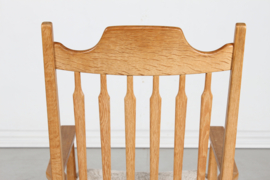 Razor Blade Henning Kjærnulf Rocking Chair by EG Møbler Solid Oak with New Sheepskin. Danish Modern.