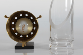 Kay Kørbing SAGA Wall Sconce of Brass and Glass for LYFA, 1970s Mid Century