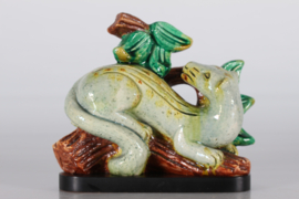 Gunnar Nylund Animal Sculpture of Weasel in Nature for Rörstrand Sweden, 1960s