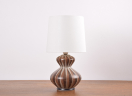Danish Sculptural Table Lamp with Brown Stripes by Eva & Johannes Andersen 1960s