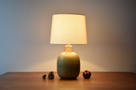 Kähler HAK Large Ceramic Table Lamp with Beige Speckled Glaze, Mid-century Ceramic