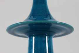 Danish Kähler + Poul Erik Eliasen Style Sculptural Table Lamp Turquoise Blue Mid-century 1960s