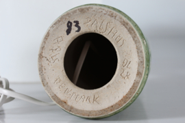 Palshus Ceramic Table Lamp with Apple Green Glossy Glaze APLS, Danish Mid-Century Ceramics 1960s