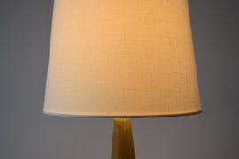 Danish Palshus Table Lamp Olive Green Haresfur Glaze, Modern Ceramic 1960s